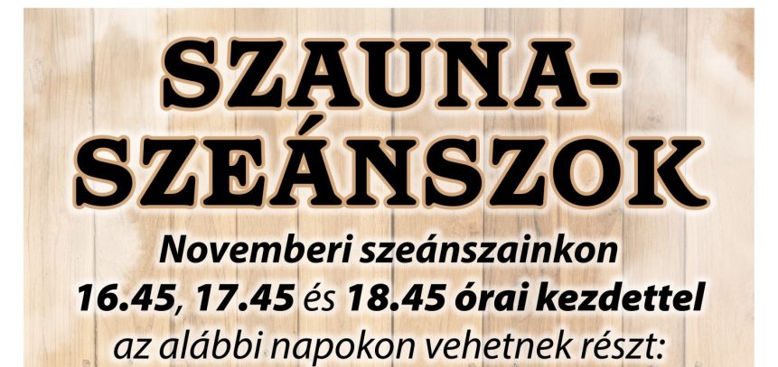 2024. novemberi szauna szeánszok