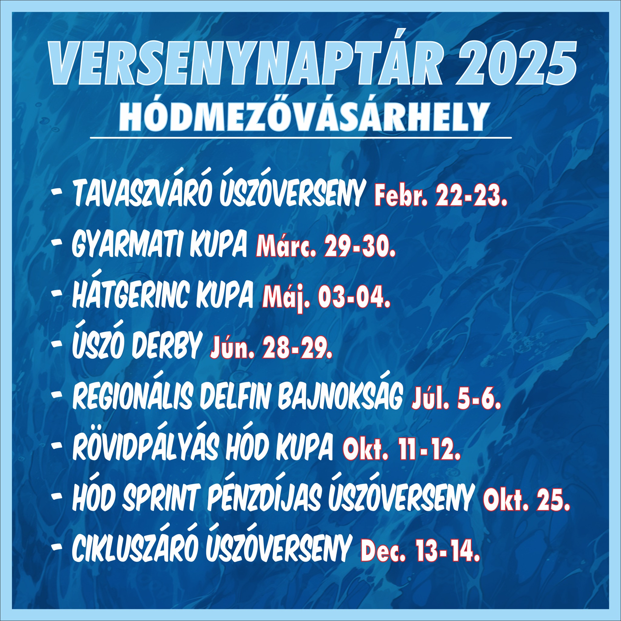 Versenynaptár 2025.